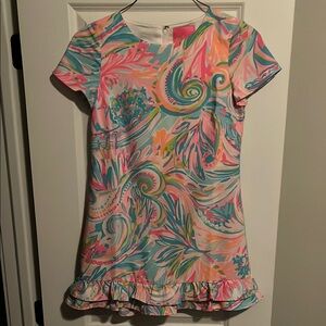🌸Lilly Pulitzer Women Dress with liner and shorts attached, ruffle hem, worn 1🌸